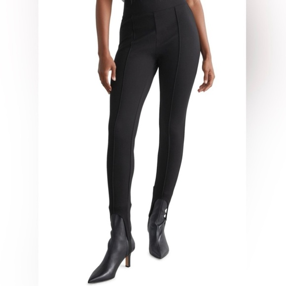 & Other Stories Ponte Knit Stirrup High-Waisted Pant Legging | Black | M - Picture 4 of 16
